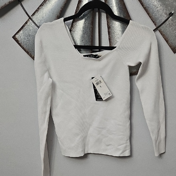Ralph Lauren White Ribbed Blouse - Picture 1 of 4